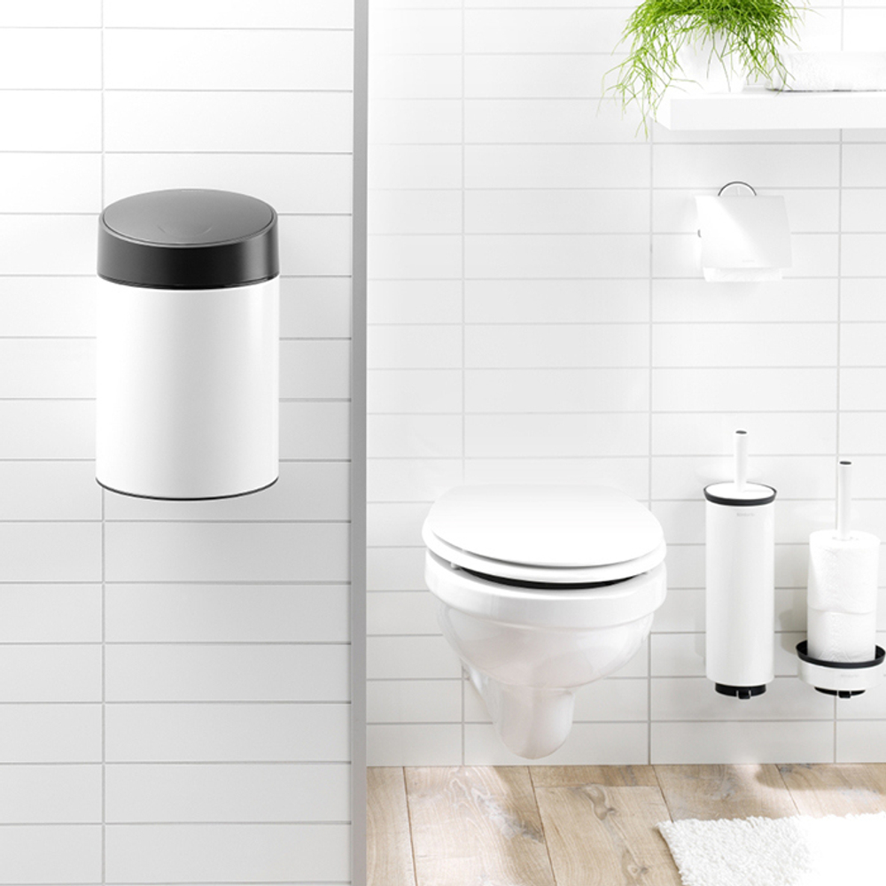 Ведро Brabantia Slide Bin 5л белое в интерьере