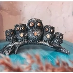 Статуэтка из гипса «Совы на ветке» 30*15см серебро