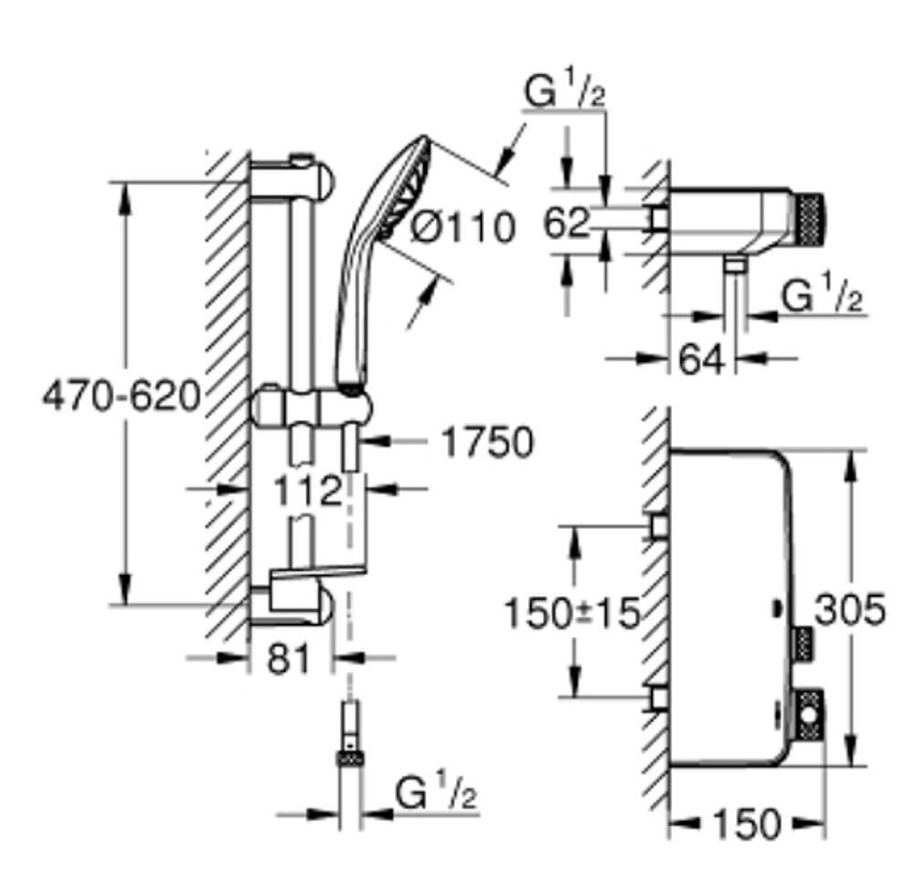 Душевой гарнитур GROHE GRT SmartControl 34720000
