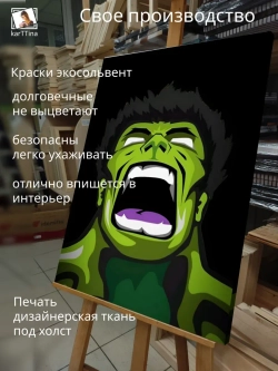 Картина Ярость халка модульная 30х40см 1шт.