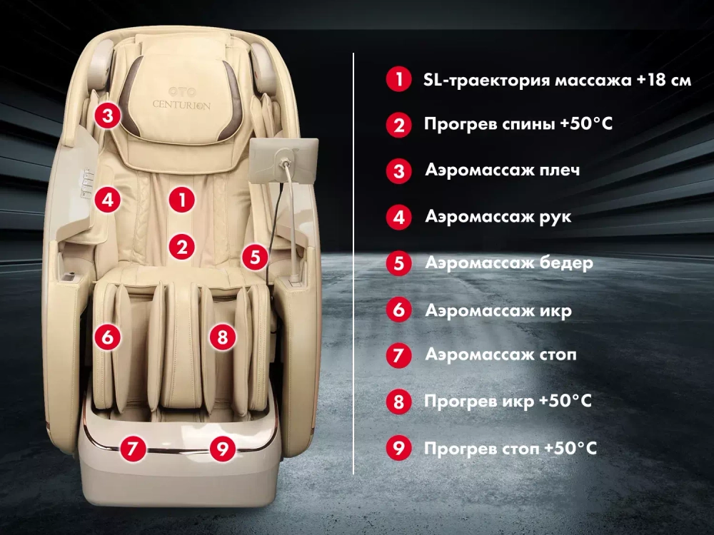 Массажное кресло Oto Centurion Pro CN-01 Бежевый