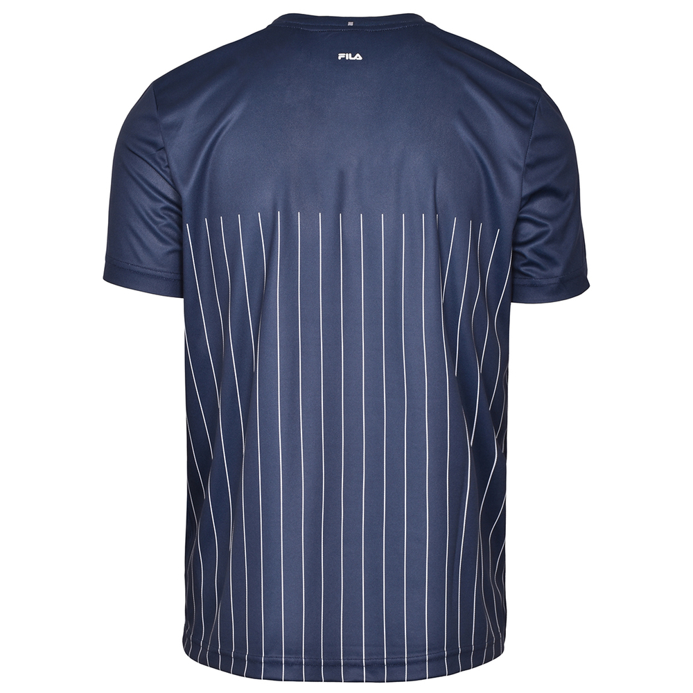 Мужская теннисная футболка Fila T-Shirt Mika - peacoat blue/white stripes