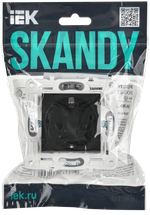 SKANDY Розетка с заземлением с защитными шторками 16А безвинтовое крепление SK-R06Bl черный IEK