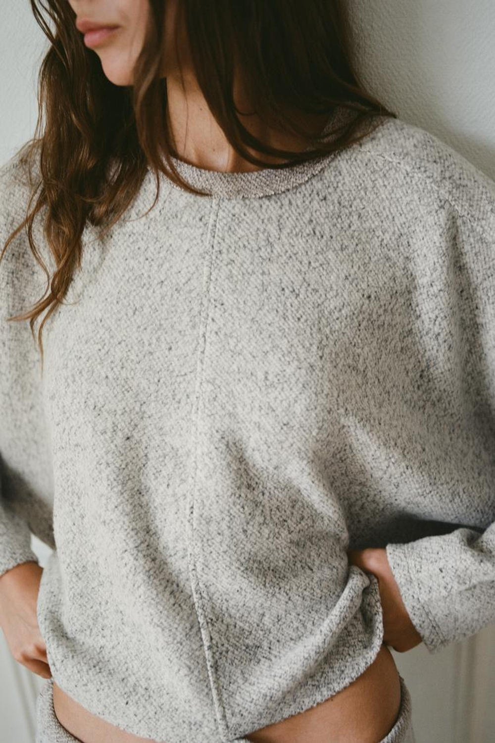 ZARA МЯГКАЯ ТОЛСТОВКА, СЕРЫЙ МЕЛАНЖ