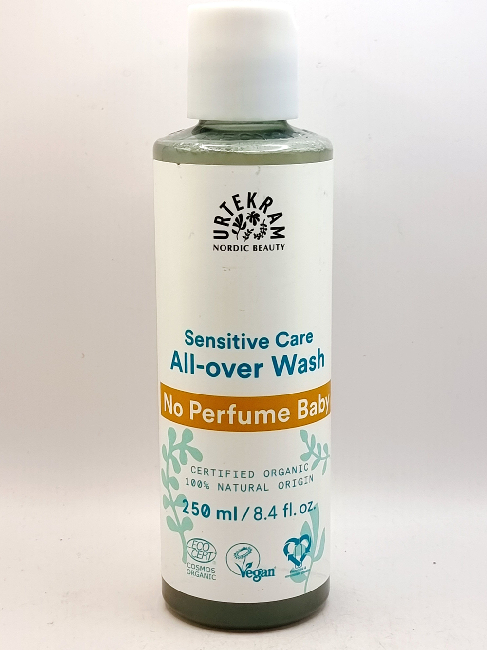 Urtekram Детский шампунь-гель No Perfume Baby All-Over Wash без отдушки для чувствительной кожи 250 мл (из Финляндии)
