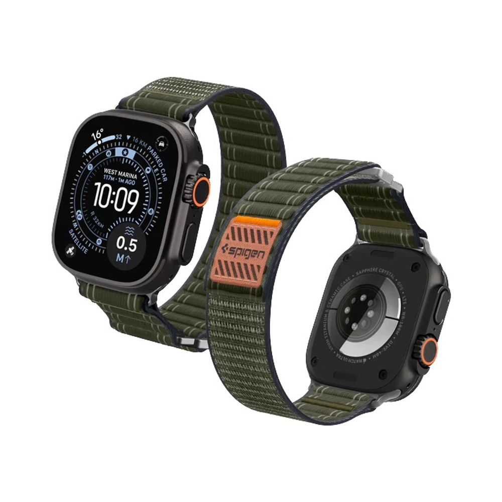 Ремешок Spigen WBF0 Band для Apple Watch 8 / 9 / 10 / 11 / SE / ULTRA (44 / 45 / 46 / 49 MM) зеленый