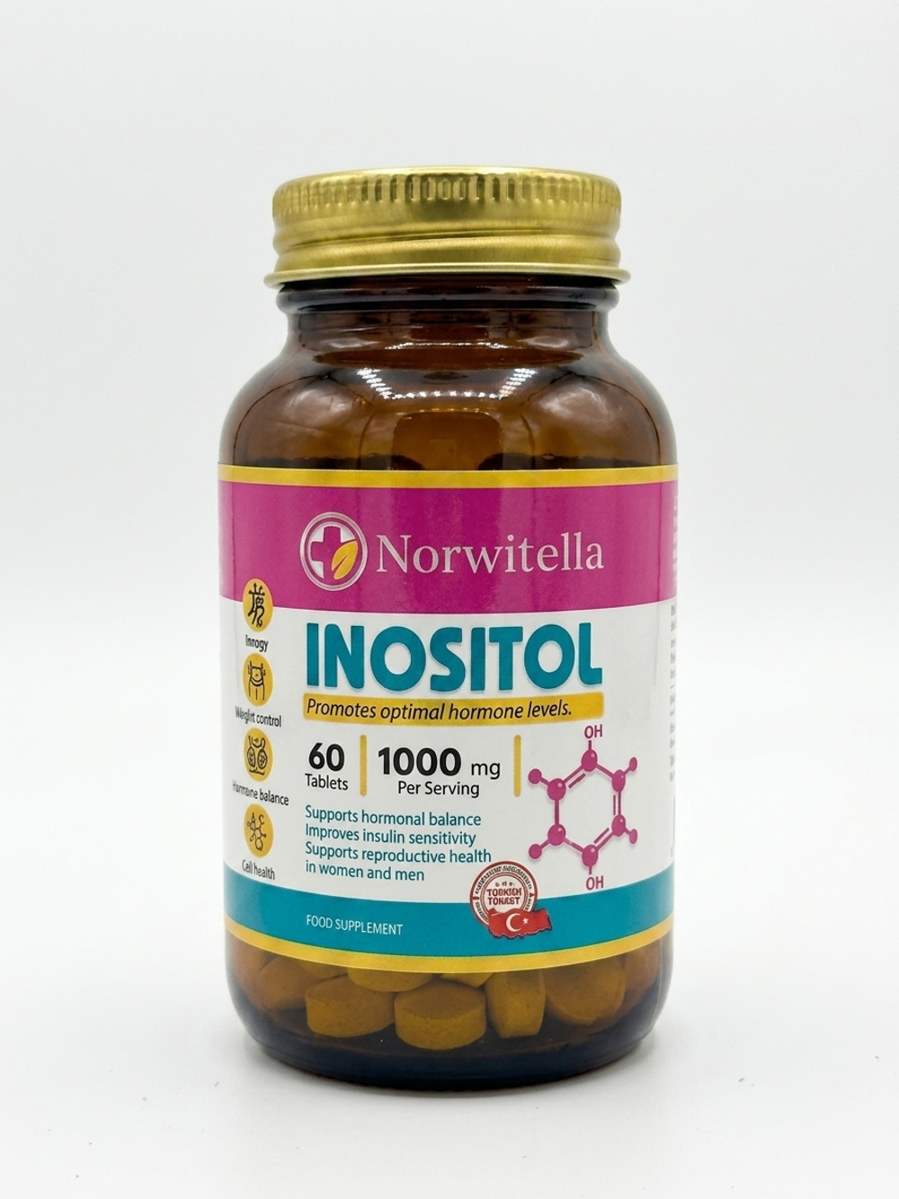Norwitella, Inositol 1000 mg 60 tabs | Inozitol, 1000 mg, 60 tabletka
