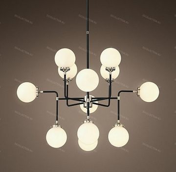 replica  BISTRO GLOBE MILK GLASS 12-LIGHT Restoration Hardware