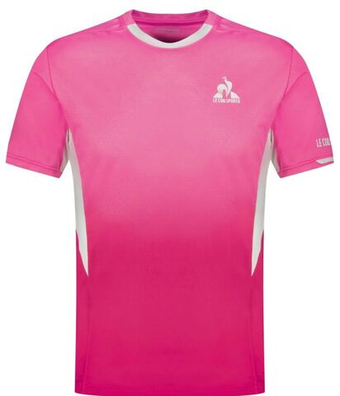 Мужская теннисная футболка Le Coq Sportif Tennis Pro 25 N°1 - Розовый