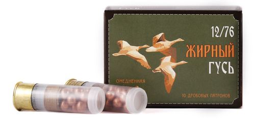 Патрон Техкрим 12/76 дробовой Жирный Гусь картечь 8,0 (42гр) Б/К (10/240)