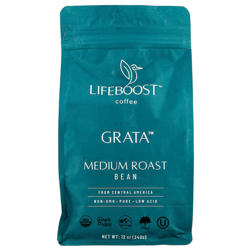 Lifeboost, Кофе Grata ™, в зернах, средней обжарки, 340 г (12 унций)