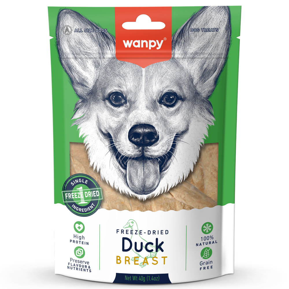 Wanpy Dog Сублимированное лакомство для собак "Утка" 40 г