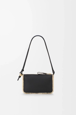 Loewe Сумка Rio из классической телячьей кожи и рафии, черный