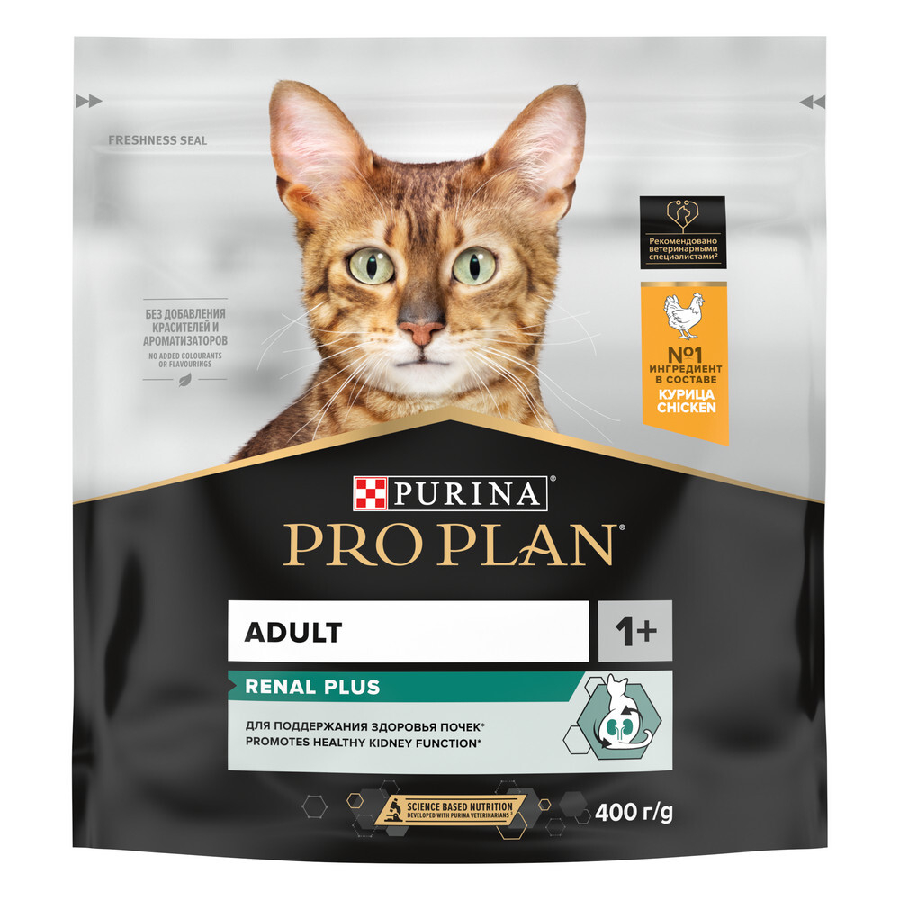 Сухой корм PRO PLAN RENAL PLUS для взрослых кошек для поддержания здоровья почек с курицей 400 г