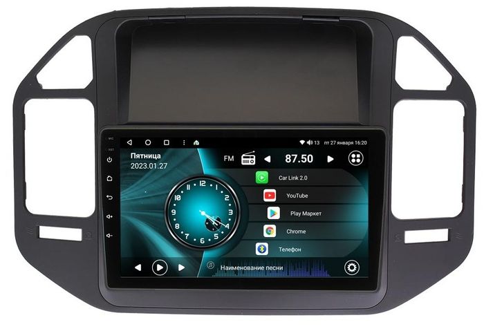 Магнитола для Mitsubishi Pajero 3, Montero 3 1999-2006 (рамка черная) - Vaycar VA47-1019 на Android 13, 4G SIM-слот