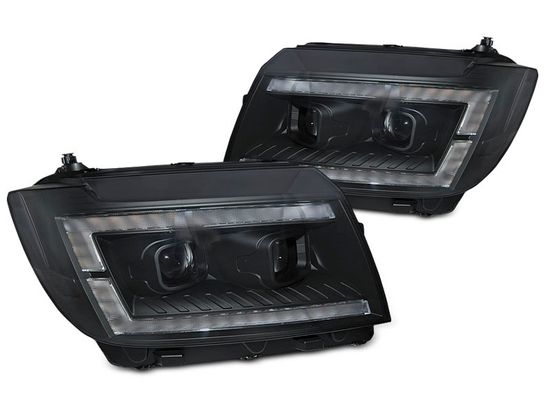 Фары TUBE LIGHT BLACK DRL SEQ для VW CRAFTER II 2017-