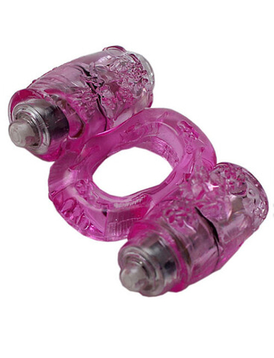 Эрекционное кольцо для двойной стимуляции Vibro Ring (Цвет: розовый)