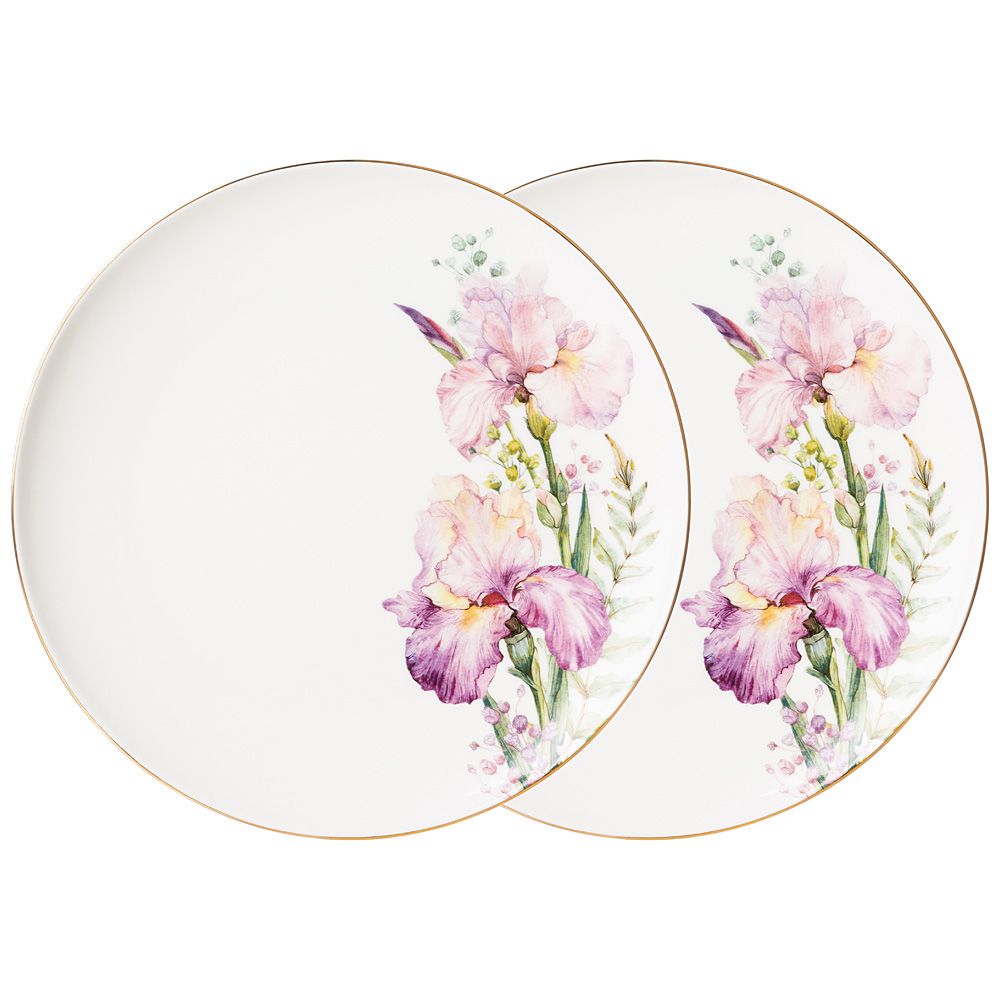 НАБОР ТАРЕЛОК ОБЕДЕННЫХ LEFARD "IRISES" 2 ШТ. 25,5 СМ (КОР=16НАБ.)