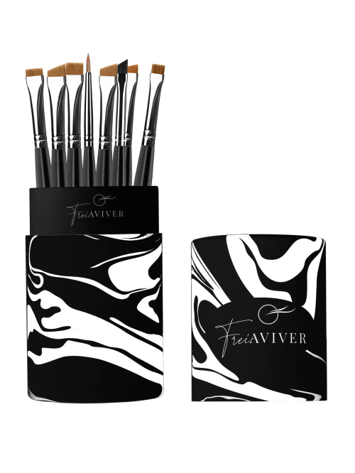FreiAVIVER Набор кистей для бровей и ресниц в тубе (8шт), черный