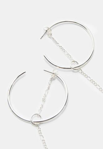 STRADIVARIUS Серьги-кольца из бисера, серый