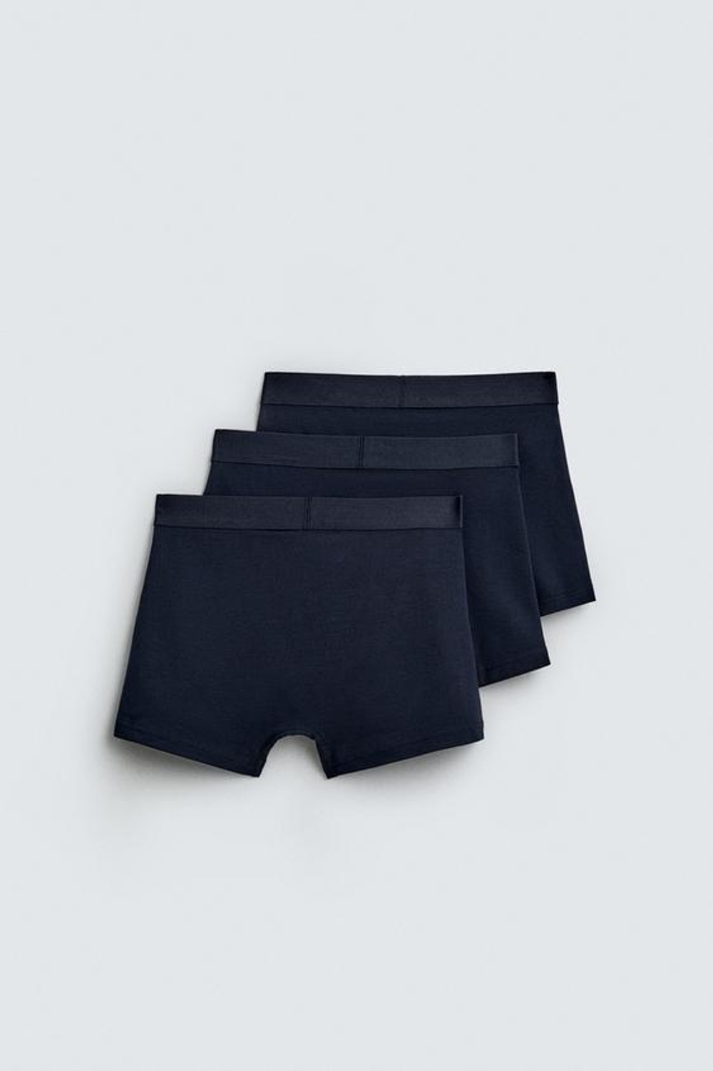 ZARA НАБОР ИЗ 3 БАЗОВЫХ ТРУСОВ-БОКСЕРОВ, МОРСКОЙ СИНИЙ