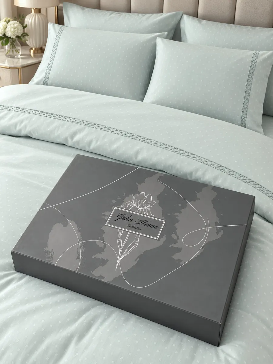 Gelin Home КПБ 6 пр. MYKONOS цвет мяты пододеяльник 200*220, простынь 240*260, наволочки 50*70 2шт, декоративные наволочки 50*70 2шт GLNN204 — фото 2