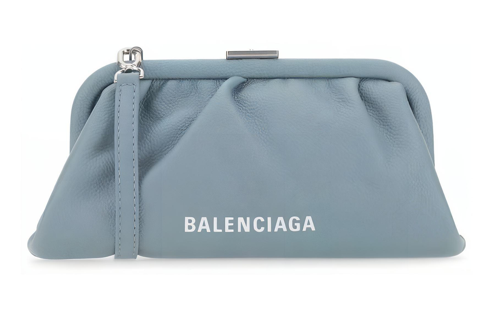 Balenciaga Cow Leather, Leather Clutch Women"s Blue