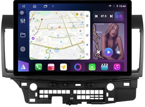 Магнитола для Mitsubishi Lancer X 2007-2016 (рамка 10) - FarCar GX877 монитор 13" 2K QLED на Android 14, S500+TS20, Быстрейшая, CarPlay, 4G SIM-слот
