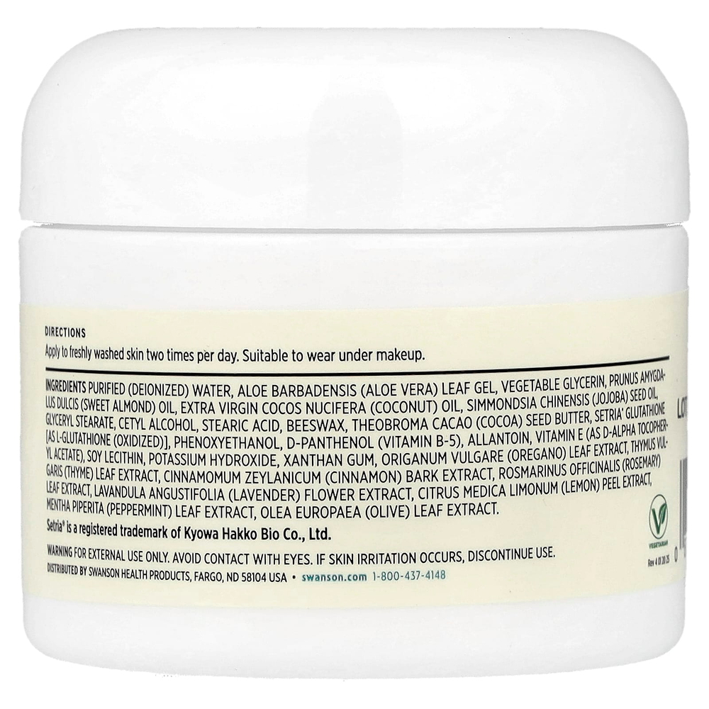 Swanson Vitamins, крем с L-глутатионом с глутатионом Setria®, 59 мл (2 жидк. унции)