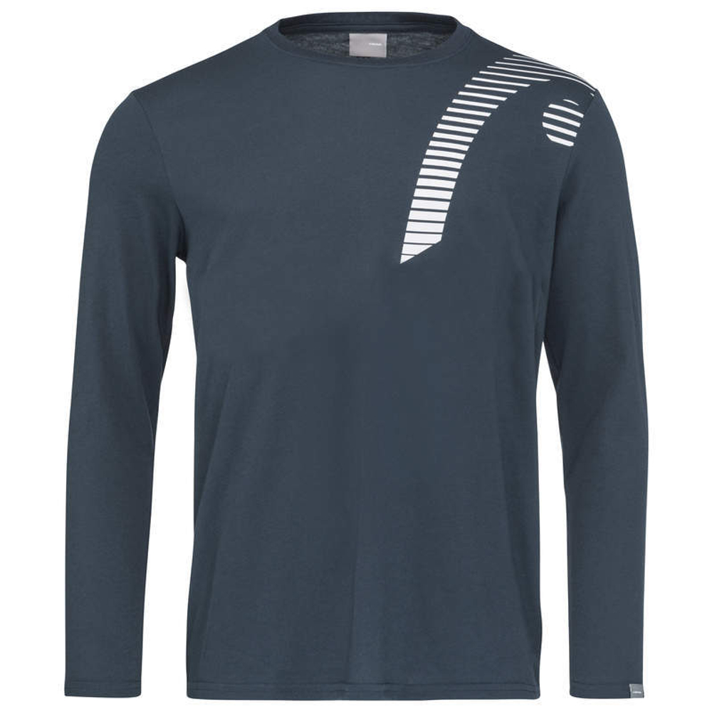 Футболка для мальчика теннисная Head Club 21 Cliff LS - navy