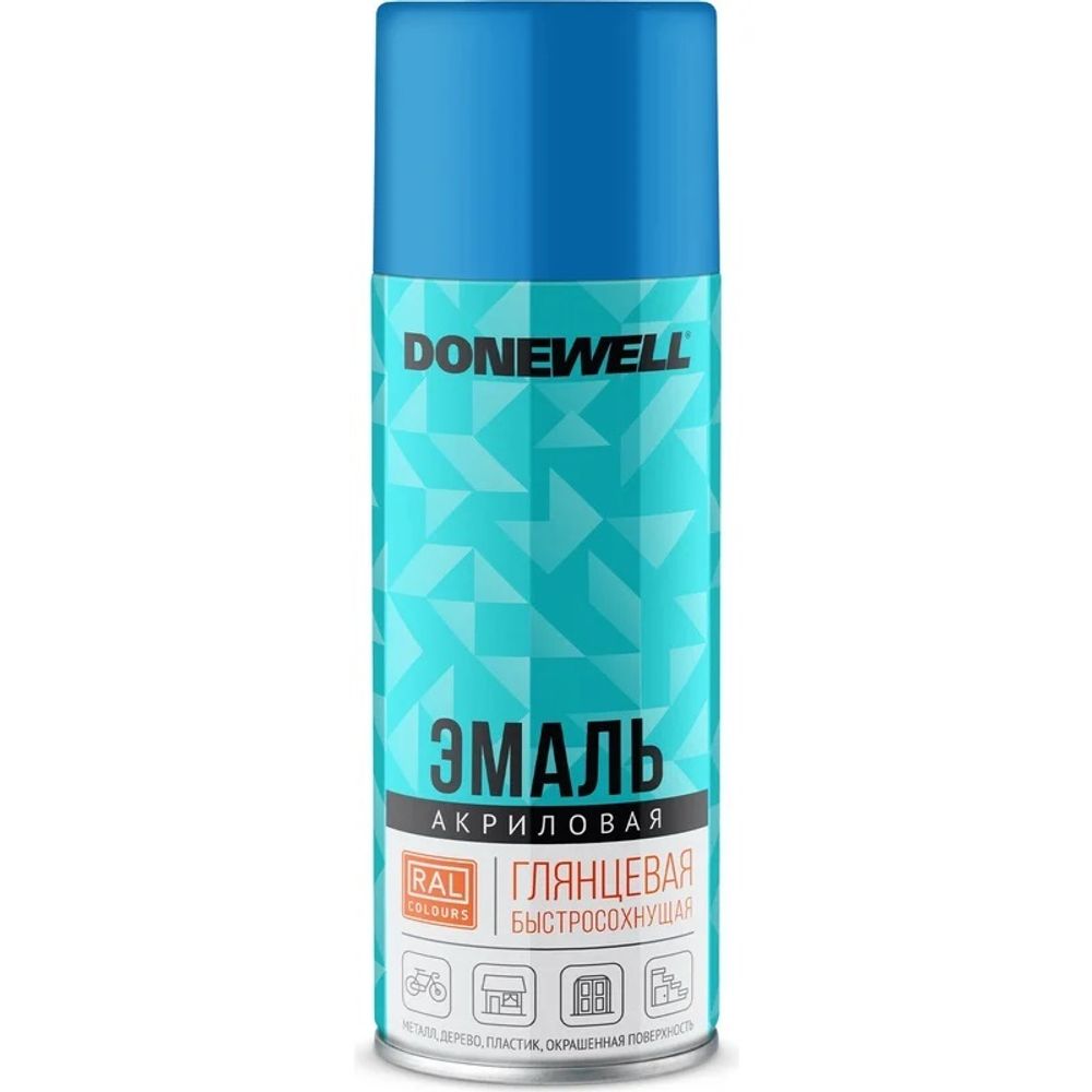 Эмаль универсальная акриловая DONEWELL RAL 5012 голубая глянцевая 520 мл Эмаль универсальная акриловая DONEWELL RAL 5012 голубая глянцевая 520 мл