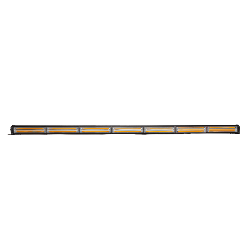 AE42W-7COB-1S Маяк-стробоскоп 12/24 В, 42 Вт, желтый, 1-стор. (7 блоков COB), 28 реж., крепление на кронштейне, прикуриватель (провод 3м), 1010*40*50 мм