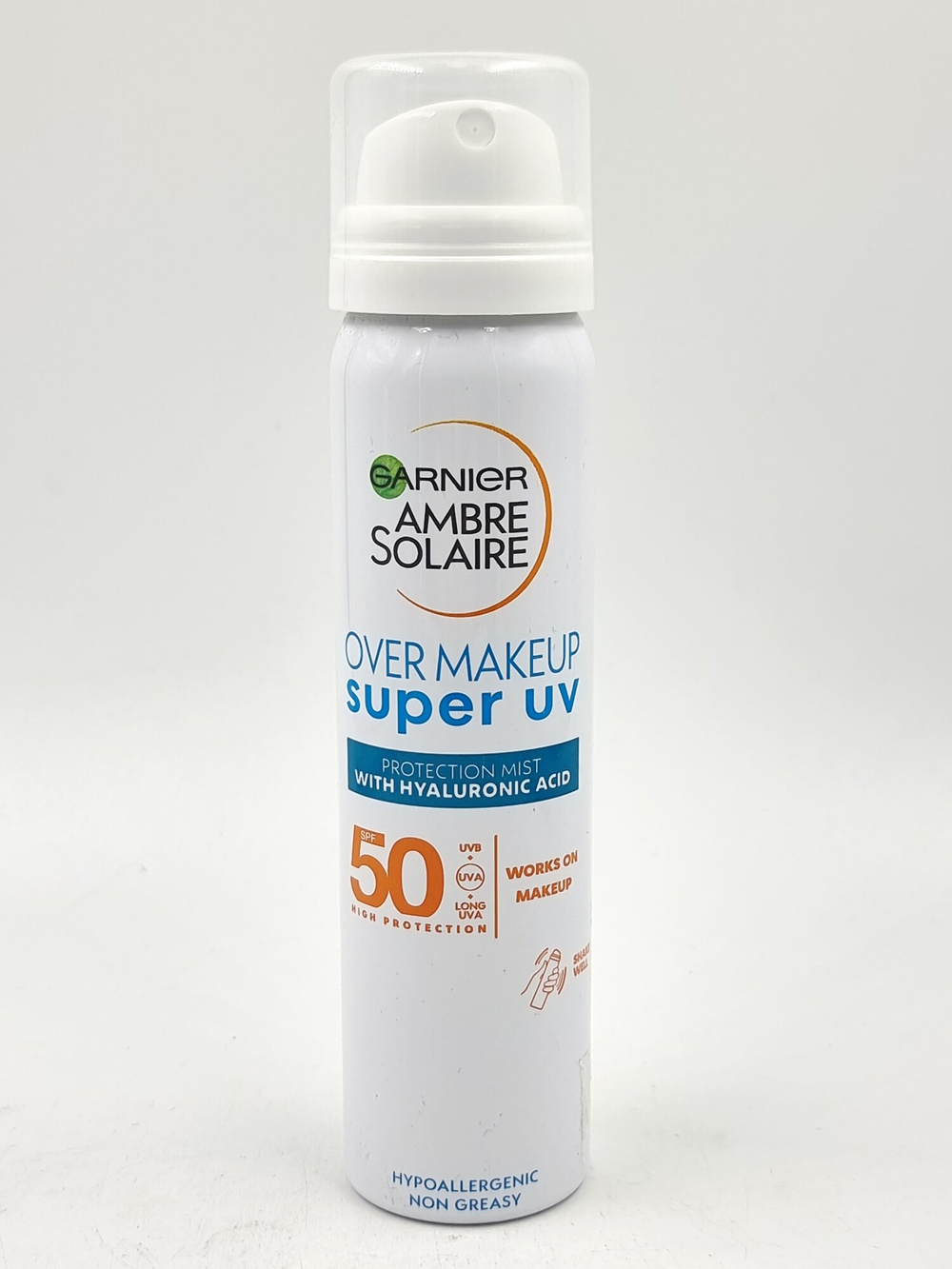 солнцезащитный спрей для лица Garnier Ambre Solaire Over Makeup супер SK50 УФ 75 мл (Из Финляндии)