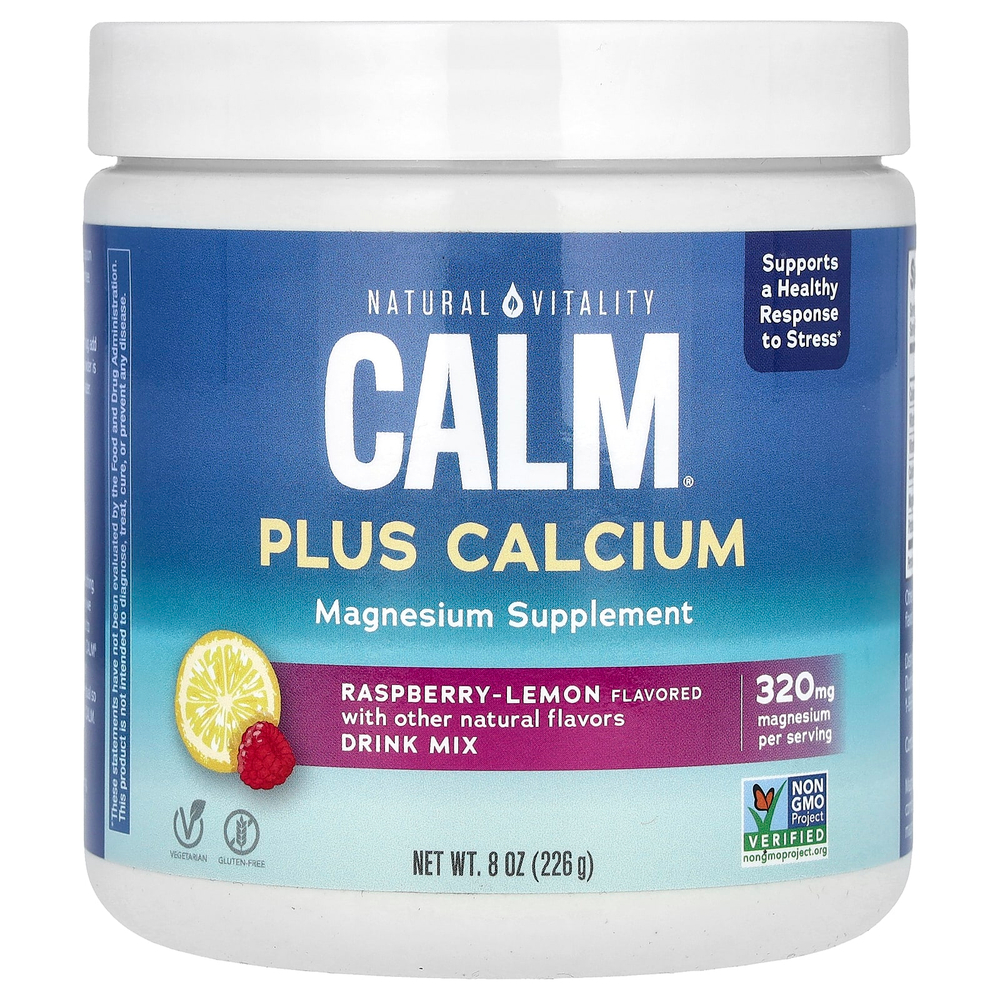 Natural Vitality, CALM®, с кальцием, со вкусом малины и лимона, 226 г (8 унций)