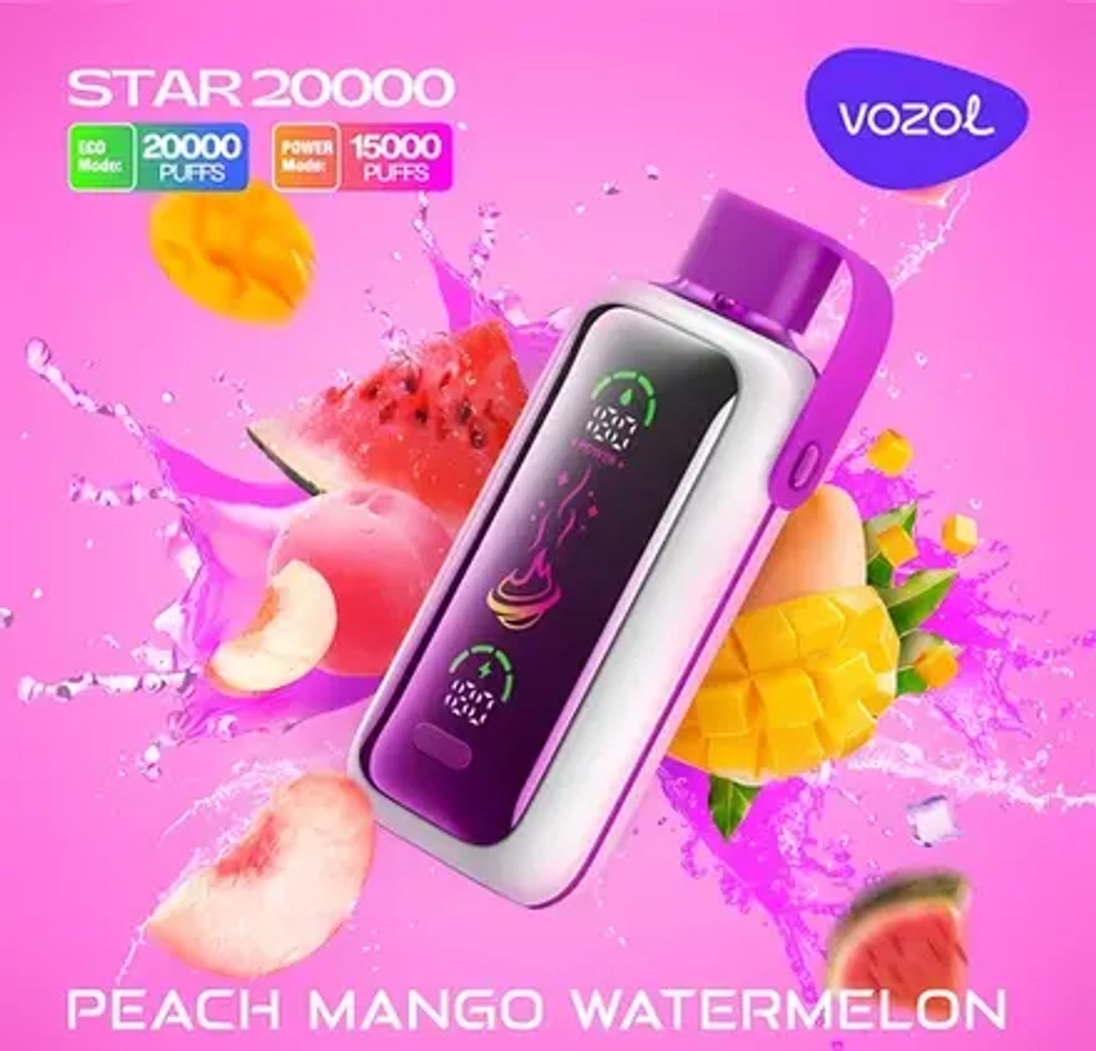 Vozol STAR 20000 - Peach Mango Watermelon (5% nic)