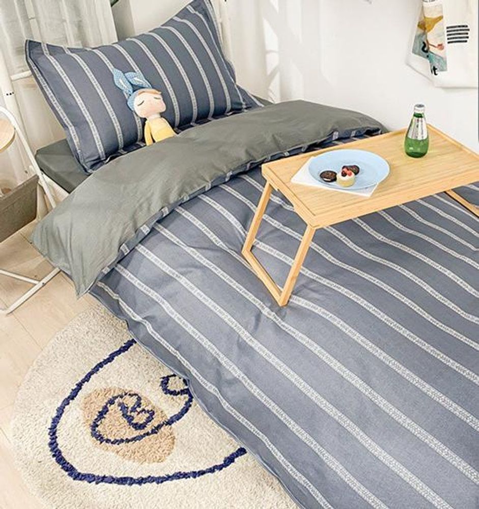 ZEPHYR HOME КПБ 1.5 Полуторка Сатин Серый полоски