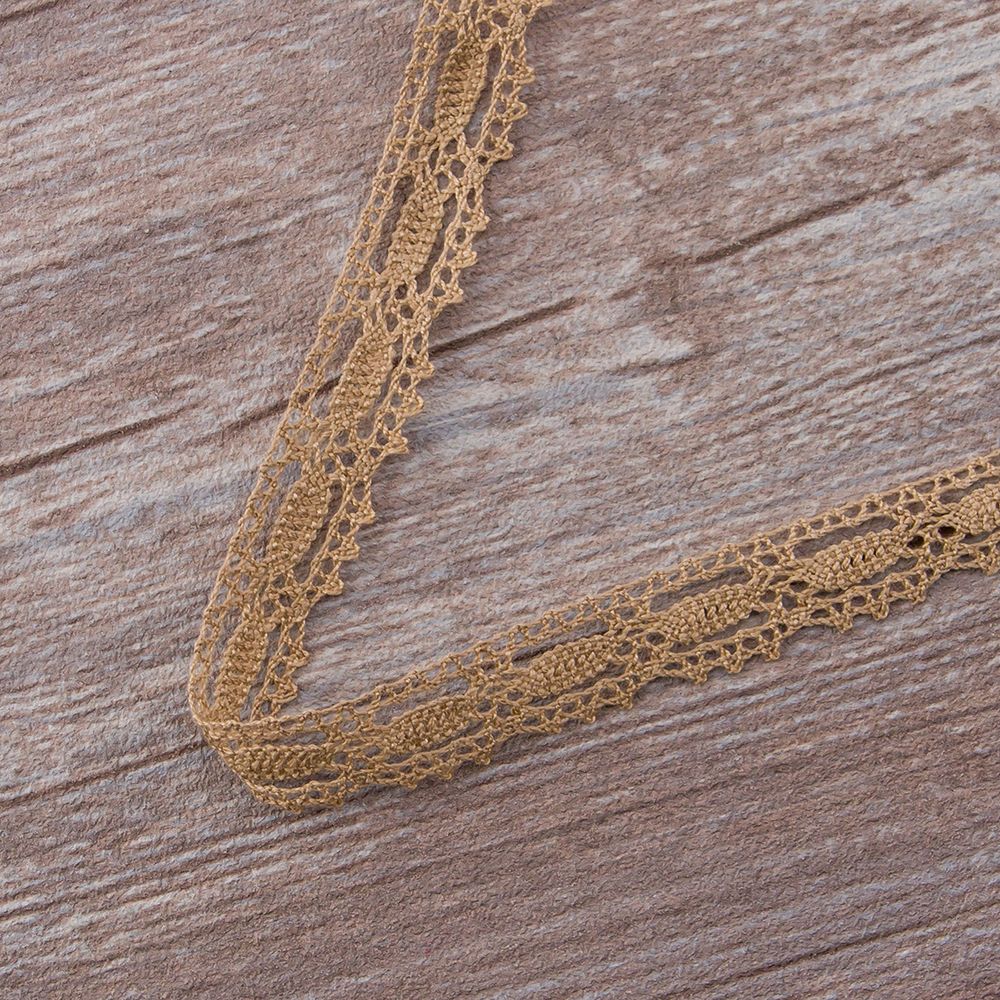 Кружево вязаное (тесьма) 15 мм / 30 метров, бежевый, IEMESA