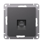 ATLASDESIGN РОЗЕТКА компьютерная RJ45 кат. 6A, механизм, БАЗАЛЬТ