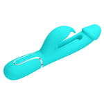 Бирюзовый вибратор-кролик 23,2см с фингерингом Pretty Love Twinkled Tenderness Kampas Flicking Vibrator Rabbit BW-500025-1