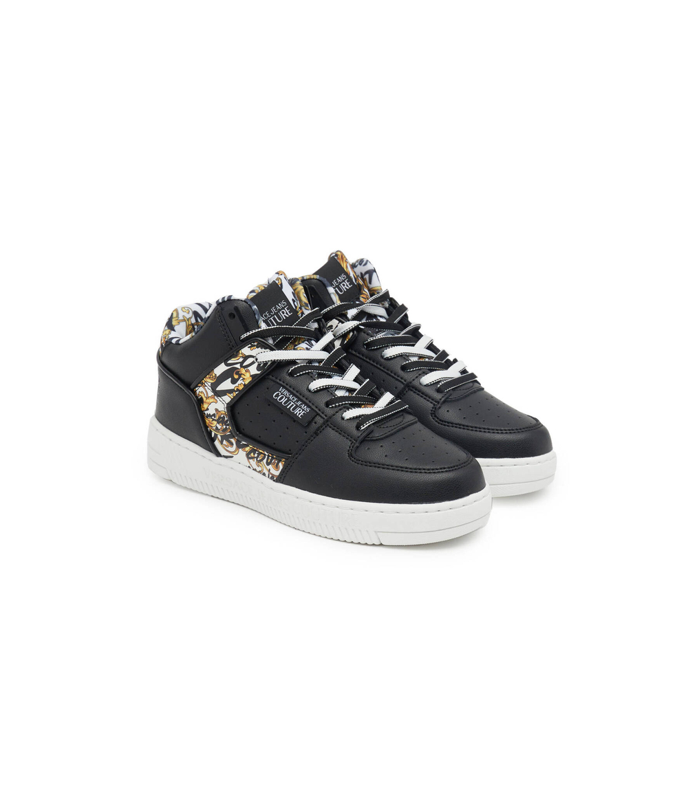 Кожаные кроссовки Versace Jeans Couture - черный(73VA3SJ1ZP156)