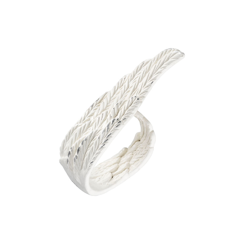 Кольцо-крыло белое — Caviar Jewellery, белый