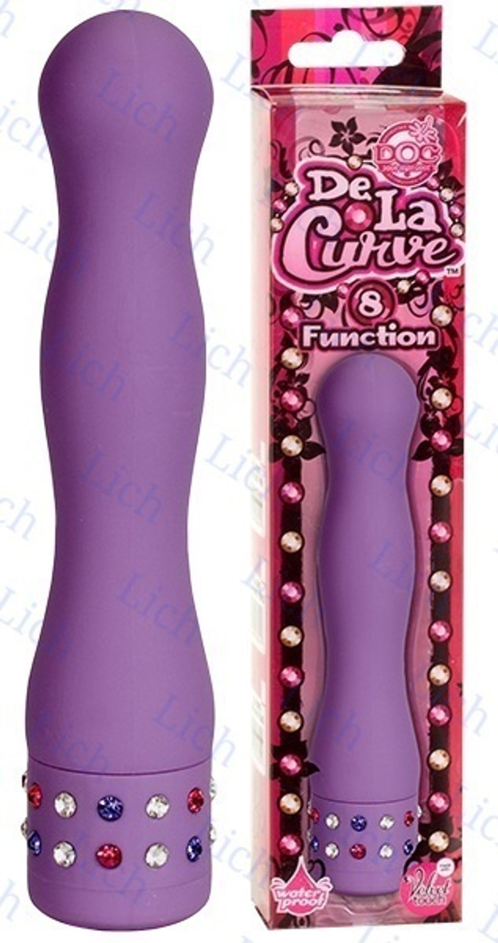 Фиолетовый вибратор с кристаллами DE LA CURVE