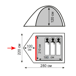 Totem палатка Tepee 3 (V2) (зеленый)