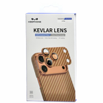 Защитное стекло i-Phone 17 Pro на линзы камеры Keephone Kevlar Lens Diago оранжевый