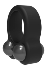 Черное эрекционное кольцо с утяжелителями Cockring Dual Weight (Цвет: черный)