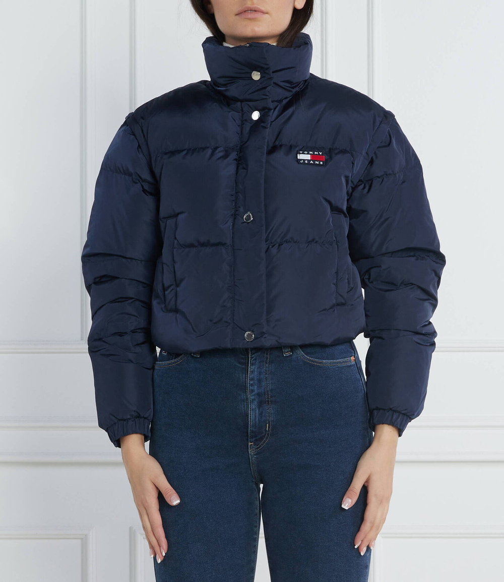 пуховая куртка 2в1 badge crop vest down puffer Tommy Jeans - темно-синий(DW0DW14301)