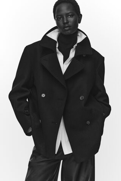 Двубортное пальто из шерстяной смеси - H&M
