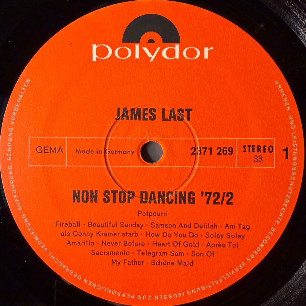 James Last ‎– Non Stop Dancing '72/2 (Германия 1972г.)