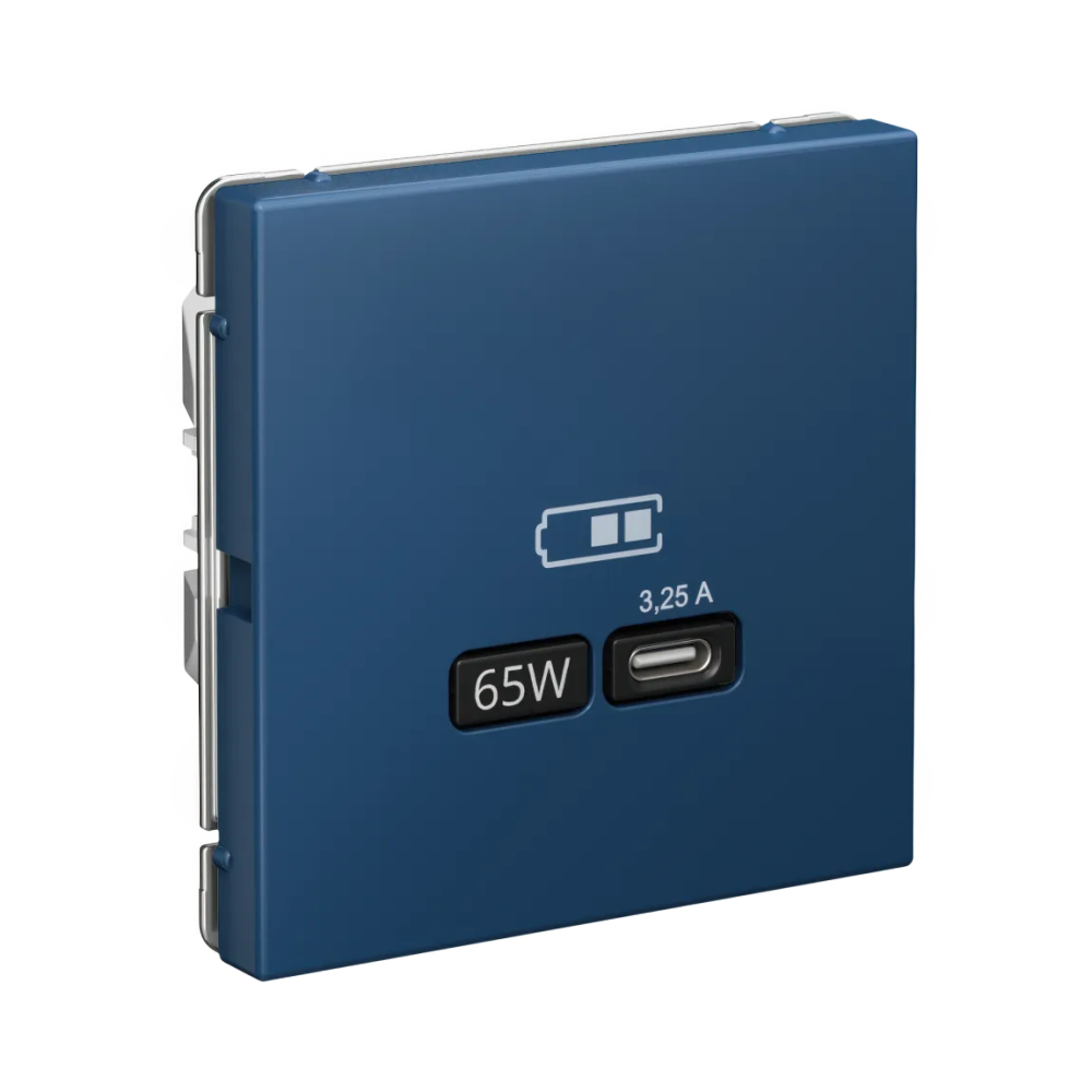 ARTGALLERY USB РОЗЕТКА тип-С 65Вт высокоскор.заряд. QC, PD, механизм, АКВАМАРИН