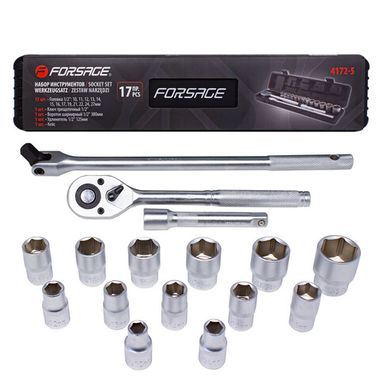 Набор инструментов 17пр1/2''(6гр)(10-27мм) Forsage F-4172-5